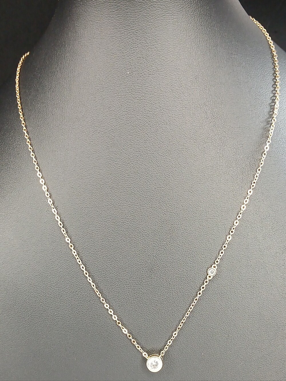 CZ By Kenneth J Lane Gold Tone Adjustable Necklace 15.5"-18.5"